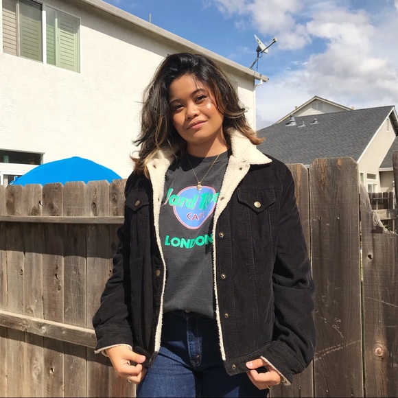 vintage corduroy jacket with white sherpa inlining - Picture 1 of 6